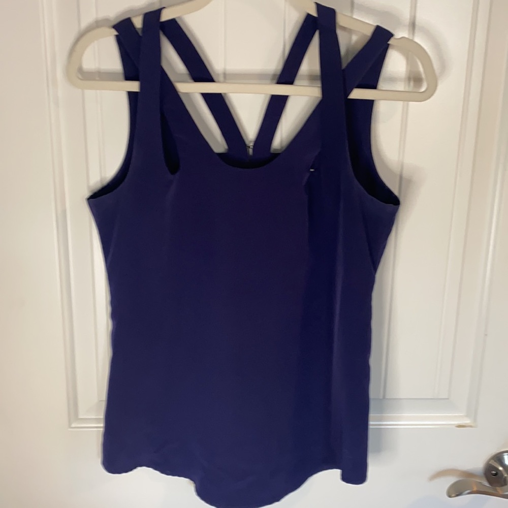 Reiss sleeveless purple blouse with strap detail